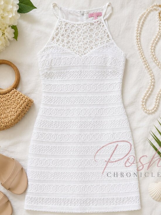 Lilly Pulitzer Dresses & Skirts - Lilly Pulitzer Larina Lace Shift Dress White Coastal Chic Preppy S